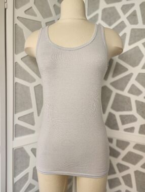 Junior Women's No Boundaries Racerback Tank Top Arctic White With Silver Sz Med.